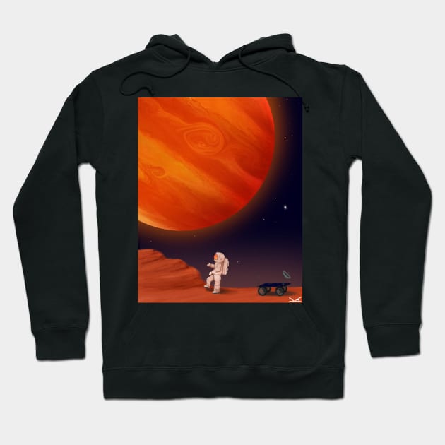 Red Planet Astroexplorer Hoodie by FernheartDesign